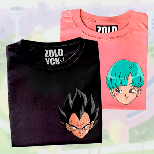 📦 Box poleras 👕👕 Bulma & Vegeta (Dragon Ball)